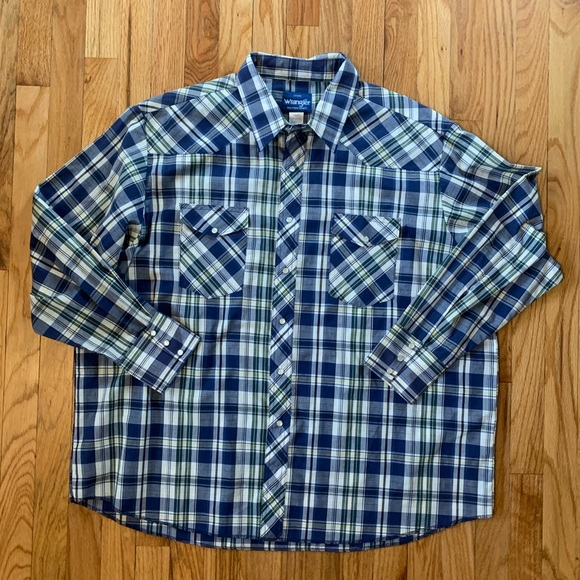 Wrangler Other - Wrangler Western Pearl Snap Long‎ Sleeve Button Down Size 2XB